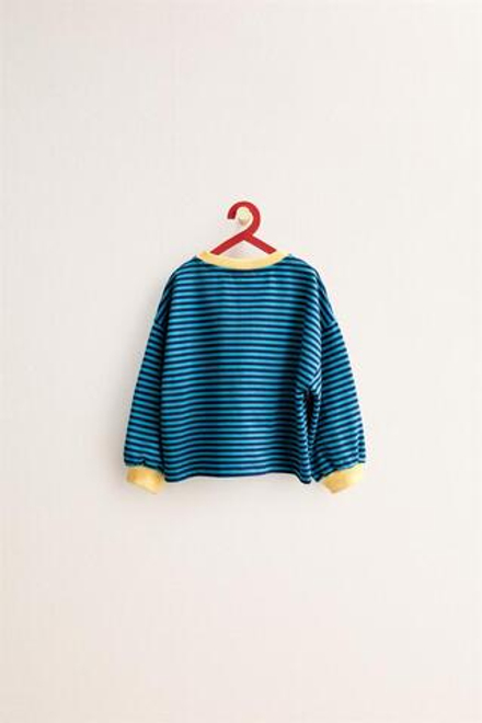 ZARA ZARA TIMELESS - ФУТБОЛКА В ПОЛОСКУ С КОНТРАСТНОЙ ОТДЕЛКОЙ, СИНИЙ/ИНДИГО