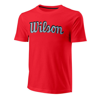 Мужское теннисное поло Wilson Script Eco Slimfit T-Shirt Men - Red