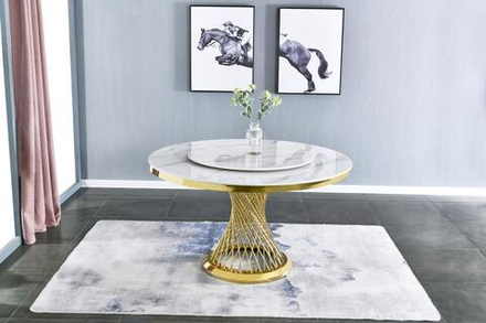 Стол обеденный Ist Casa Мелоди, 130х130х75 см, белый мрамор