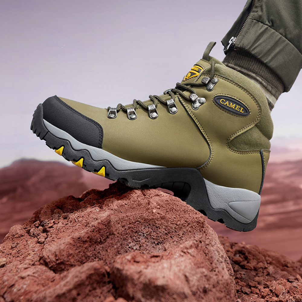 CAMEL Slip Resistant Abrasion Resistant High top Outdoor Shoes Men"s