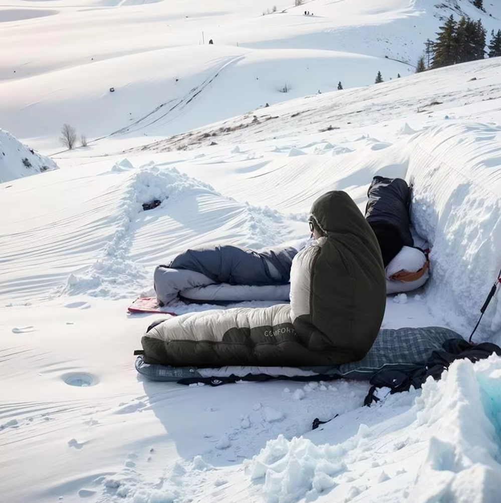 Мешок спальный Naturehike XR1500, 226х85 см, (правый) (ТК: -25C), бежево-коричневый