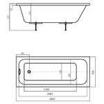 Акриловая ванна Aquatek Eco-friendly Мия 180x70 MIY180-0000007 без панелей, каркаса и слив-перелива