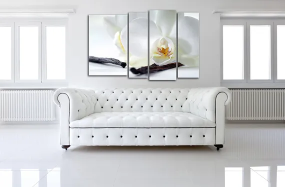 Модульная картина "Белоснежная орхидея"