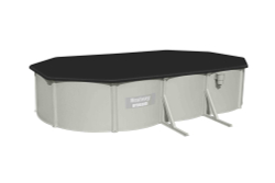 Стальной бассейн Bestway Hydrium Oval Pool 610х360х120 см + песочный ф/насос 5678 л/ч, лестница, тент, подстилка (56369 BW)