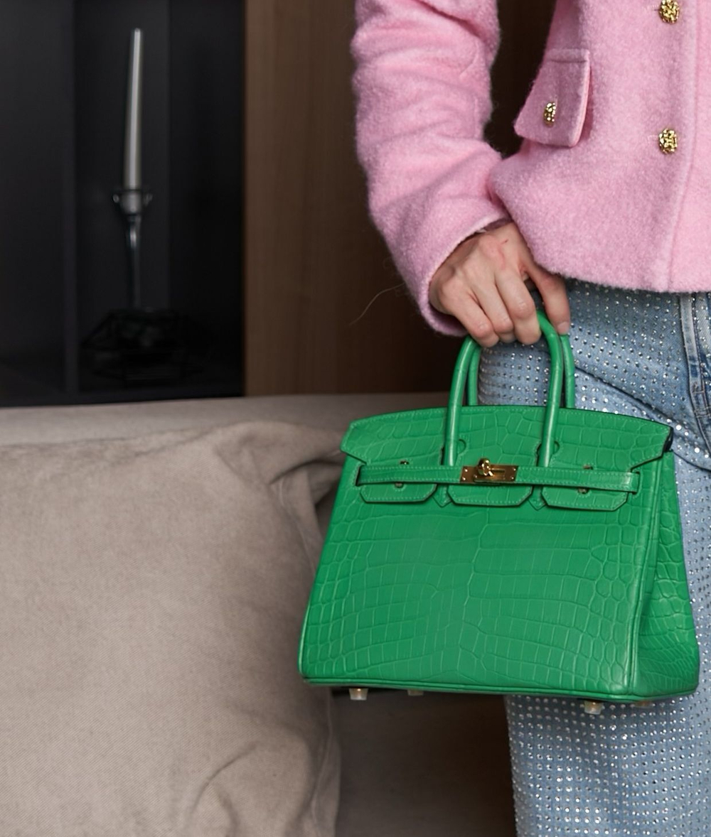 Сумка Hermes из кожи крокодила 25 см