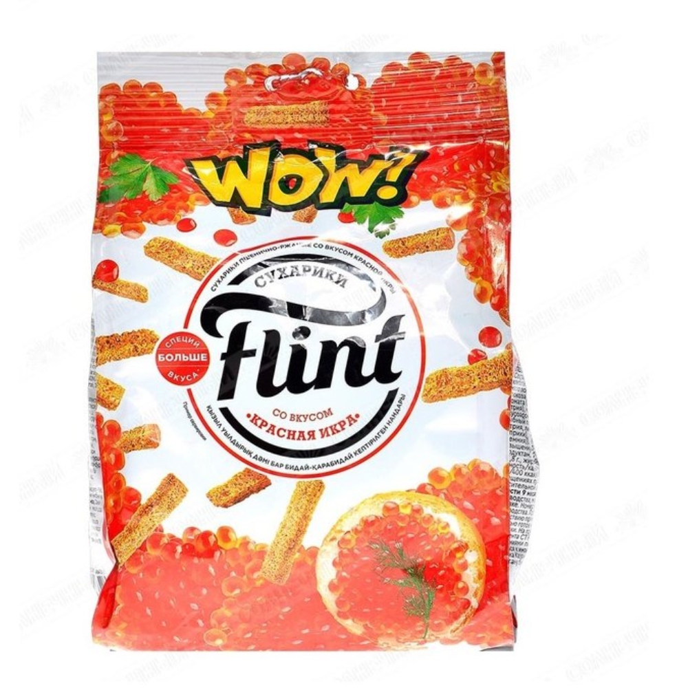 Сухарики Flint WOW красная икра 190 гр