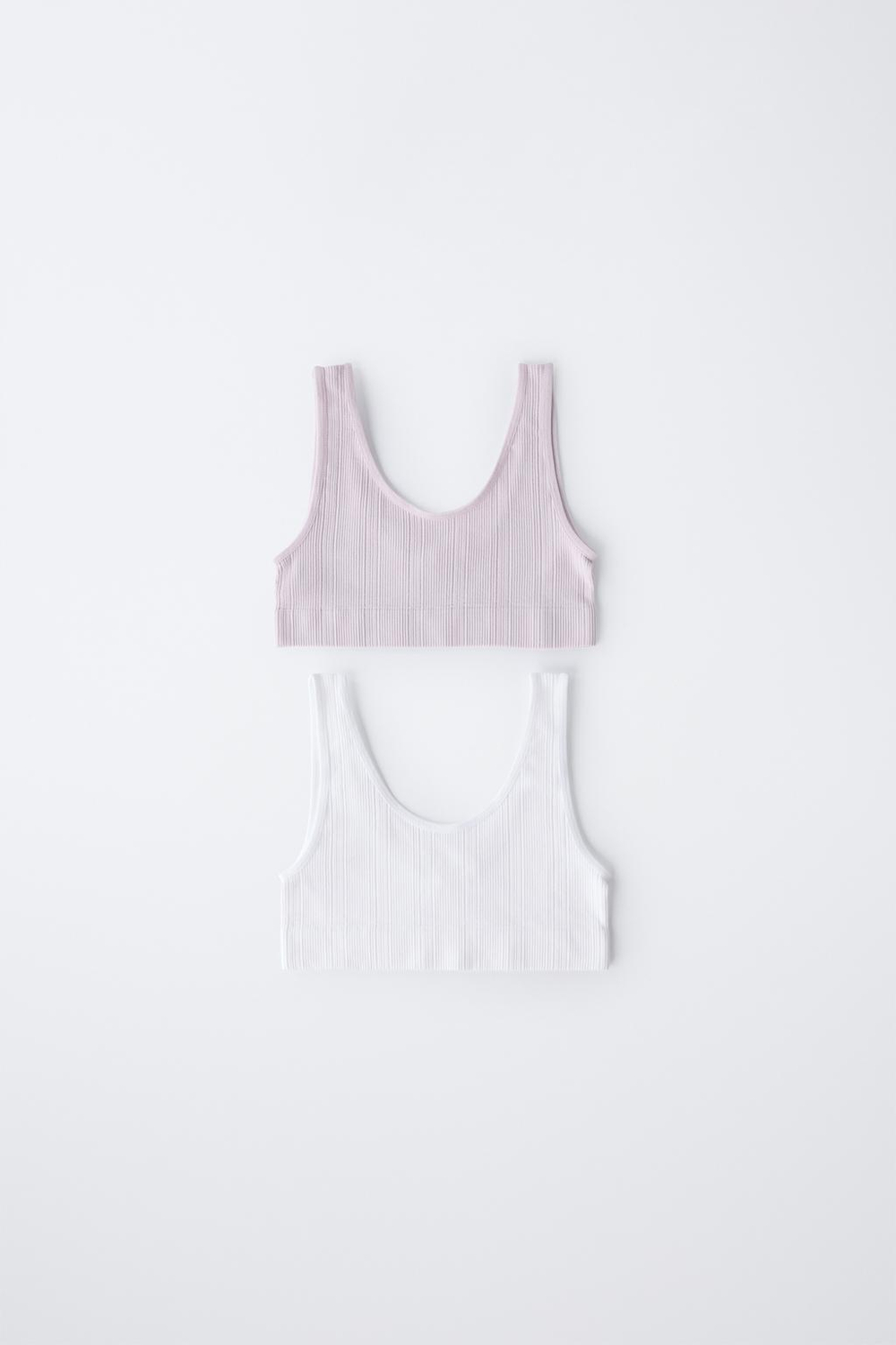 ZARA НАБОР ИЗ ДВУХ ТОПОВ SEAMLESS, РАЗНОЦВЕТНЫЙ