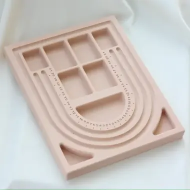 Планшет для сборки колье, 20*25*2 см, ячейки 9 мм, тёплый беж, ФТ026