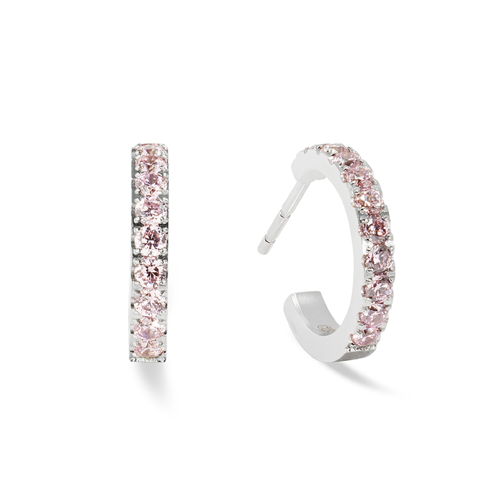 Серьги Coeur de Lion Hoop Rose-Silver 15мм 0146/23-1917