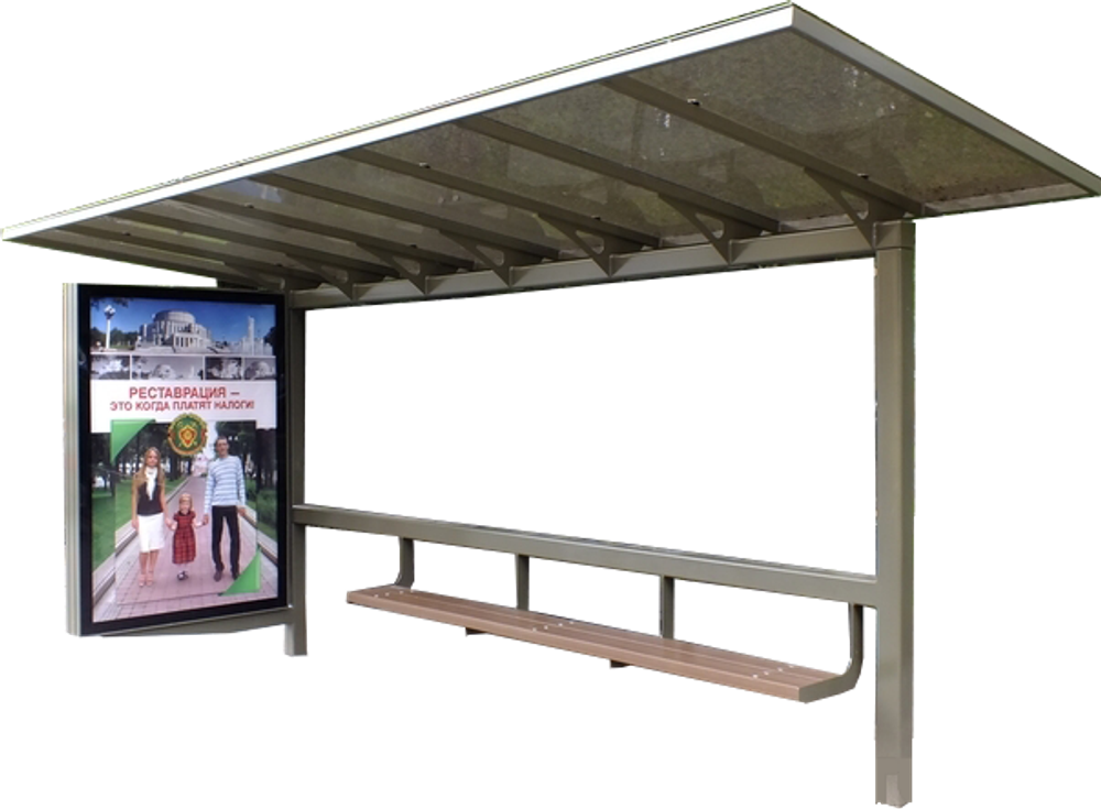 Остановочный павильон А-63 сотовый поликарбонат