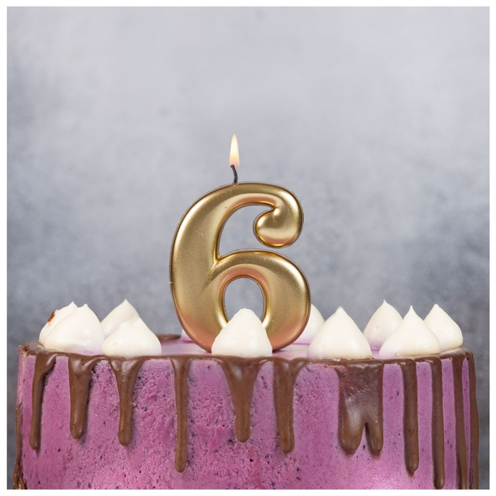 Свечи-цифры Золотые, 8 см