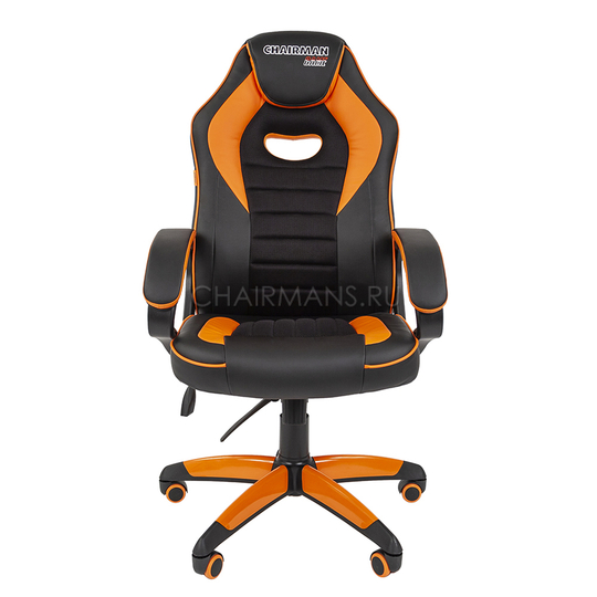 Кресло геймерское Chairman GAME 16 экопремиум черный/оранжевый