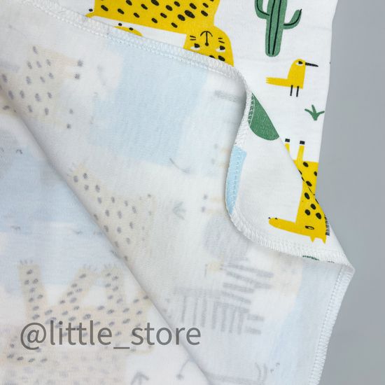 Пеленка хлопковая "Веселое сафари" сахар