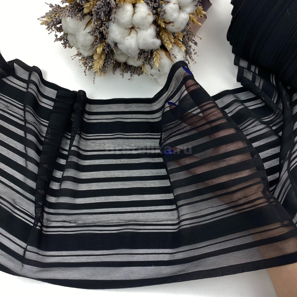 Кружево-сетка черная 24 см