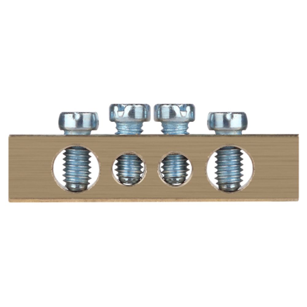 Шина ЭРА NO-122-01 PEN земля-ноль 6х9мм 4/2 латунная с креплениями по краям | Шины N, PE, PEN