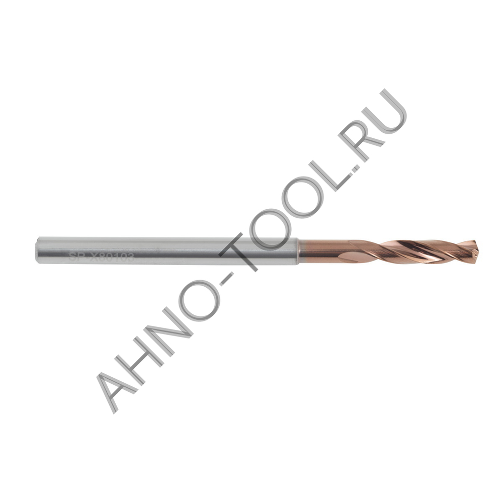 Сверло  4.6мм монолитное твердосплавное 3D с подводом СОЖ. SP-X801030460 VHM AHNO