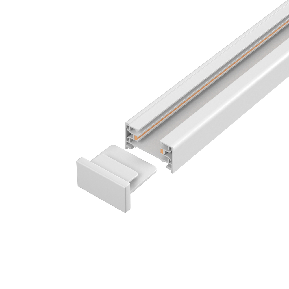 Шинопровод однофазный с питанием и заглушкой Crystal Lux CLT 0.11 01 L1000 WH