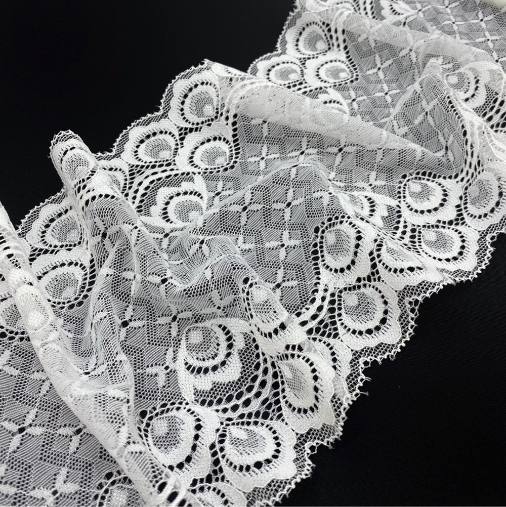 Кружево эластичное белое 17 см
