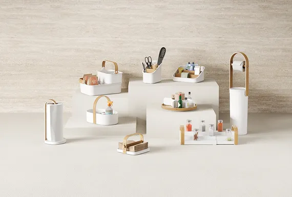 Держатель для бумажных полотенец bellwood, белый/натуральное дерево