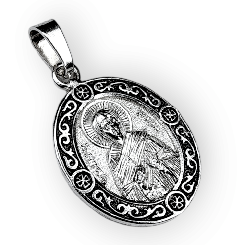 Нательная именная икона святая Алла с серебрением