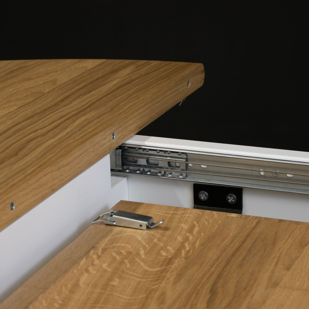 Стол раздвижной 120х60 см из массива сосны, ДСП и шпона дуба