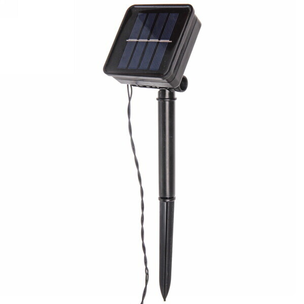 Гирлянда для улицы «Цветок» 7 м 50 ламп LED чёрный провод, 2 реж.,IP-55, Теплый белый (солнечная батарея).