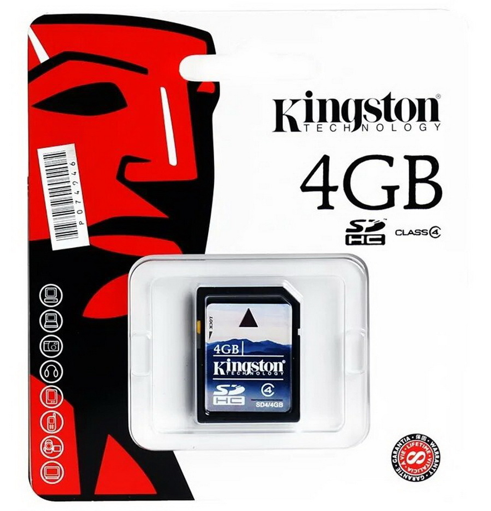 Карта памяти KingSton SDHC 4Gb Class 4