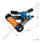 GRINDA RR-Pro, 3 сопла, на подставке с колёсиками, ударопрочный пластик, круговой распылитель, PROLine (429317)