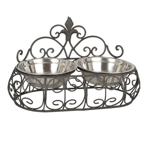 Кормушка для животных "Эрсела" 39x20x23 см / 2x500 мл Металл