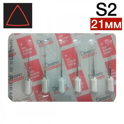 ProTaper ручной 21мм S2, ПроТейпер (6шт.), эндодонтические файлы
