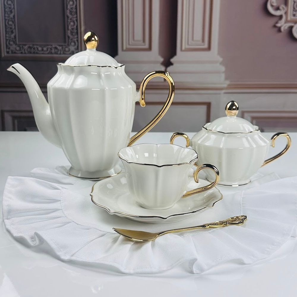 Lenardi 666-411 Чайный сервиз 16пр. 230мл КАМЕЛИЯ в под.уп.(х2)Фарфор