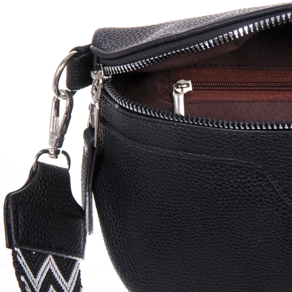 Сумка женская через плечо «ИМАНИ», цвет черный, три кармана, 24*19*7*5см (лейбл Ultramarine)