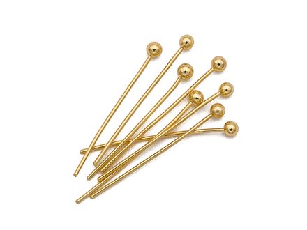 Пин с шариком 20х0,5мм, цвет золото (опт)