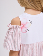 Платье сарафан розовое полоска