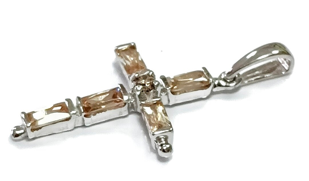 Ювелирный крест, серебро, с фианитами