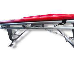 Двойной минитрамп складной - открытая рама (плоскоовальный профиль) - соревновательная прошитая сетка