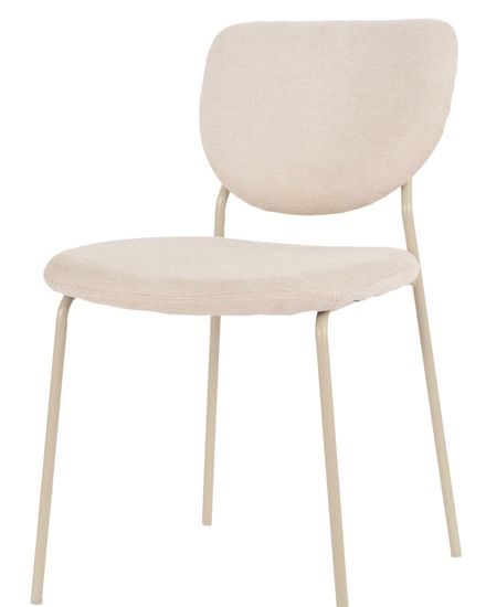 Стул обеденный Gigi шенилл бежевый кремовые ножки