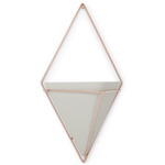 Кашпо для цветов настенное trigg, 22х39 см, бетон/медь