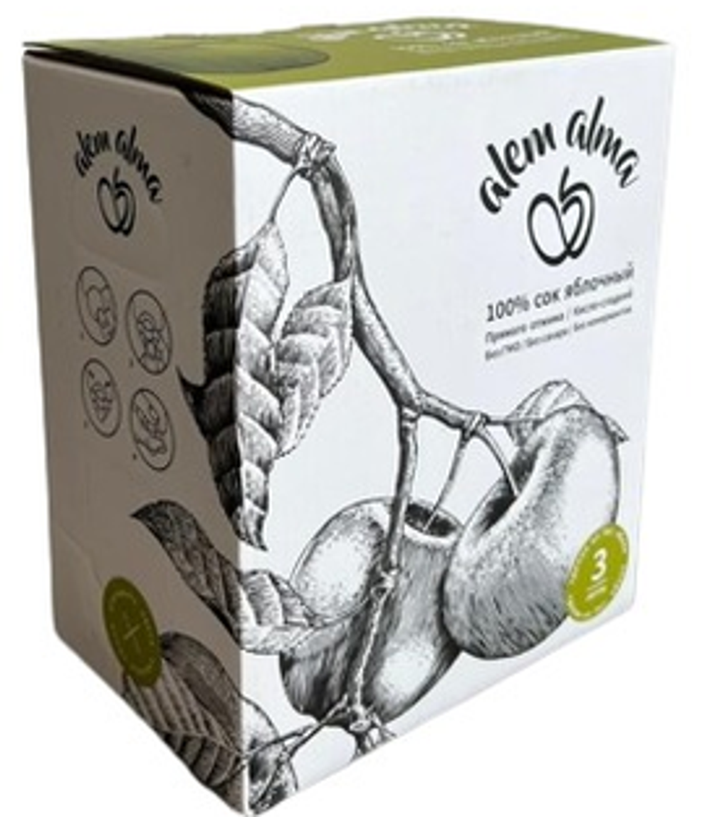 Сок Alem Alma Зеленое яблоко, Tetra prism 3 л.