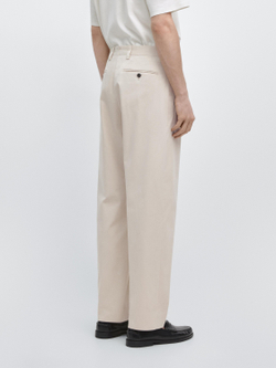 Massimo Dutti Брюки Barrel Fit приталенного кроя, бежевый