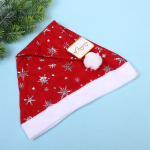 Колпак новогодний «Новогодние снежинки», красный