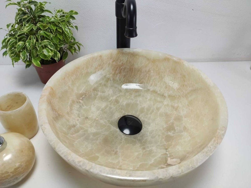 Раковина из оникса Bowl Yellow TinLip BO-61062 40*40*15