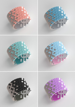 Схема кольца из бисера, узор PEYOTE, мозаичное плетение, четный счет, узор пейот из Miyuki Delica 11/0, файл PDF, RING_11