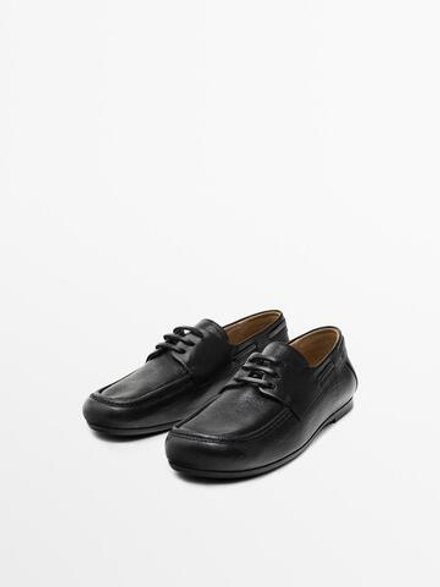 Massimo Dutti Кожаные топсайдеры, черный