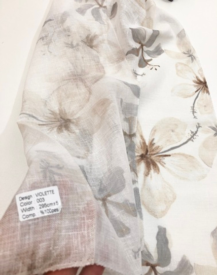 Тюль под лен принт Nope арт. Violette col. 003 (высота 295 см, Турция)