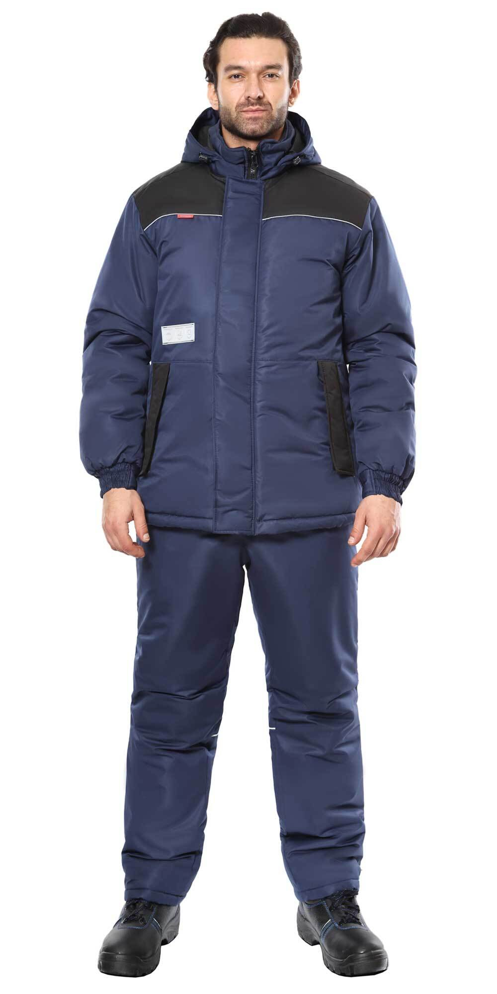 Костюм СИРИУС-КОМФОРТ зимний, куртка, брюки, синий с чёрным