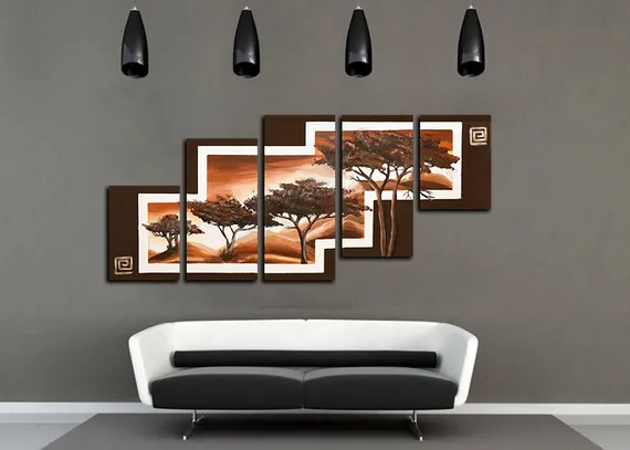 Модульная картина "Деревья в горах"