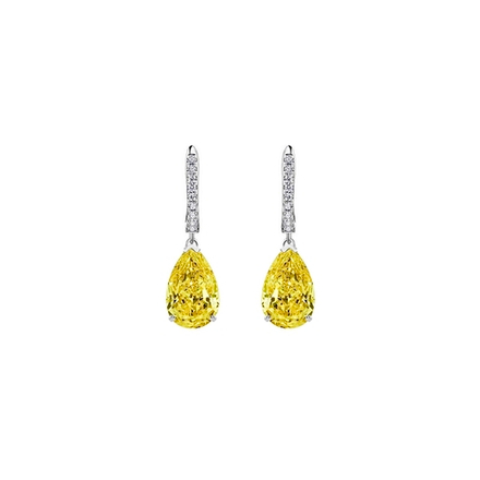 Серьги желтые капля обсыпка мини