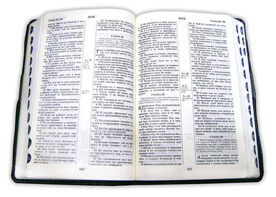 Библия в кожаном переплете синяя