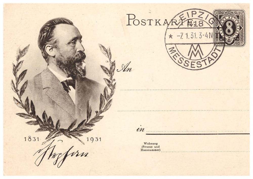 Почтовая карточка Германия, III-Рейх 1831 - 1931 (Печать Leipzig - Messestadt 7.1.31)